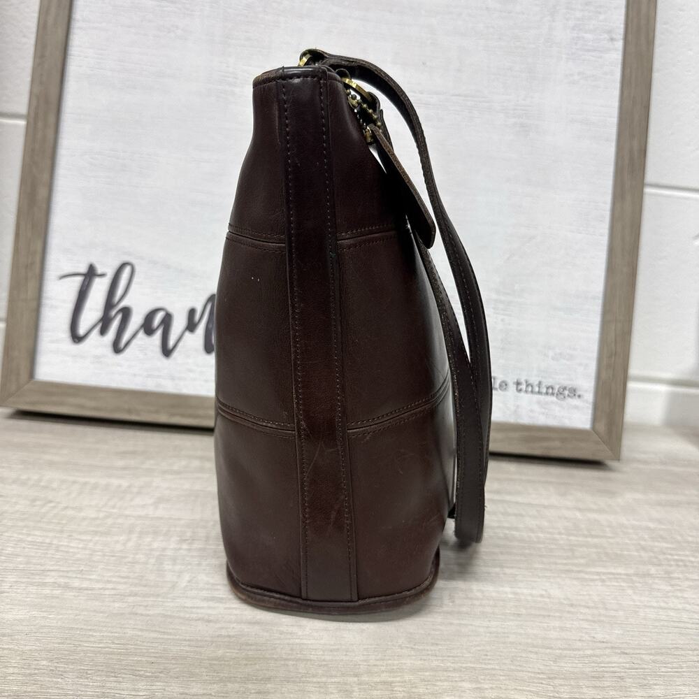 Vintage COACH Tribeca 9098 Brown Leather Tote USA Hangtag Shoulder Bag - Picture 6 of 16